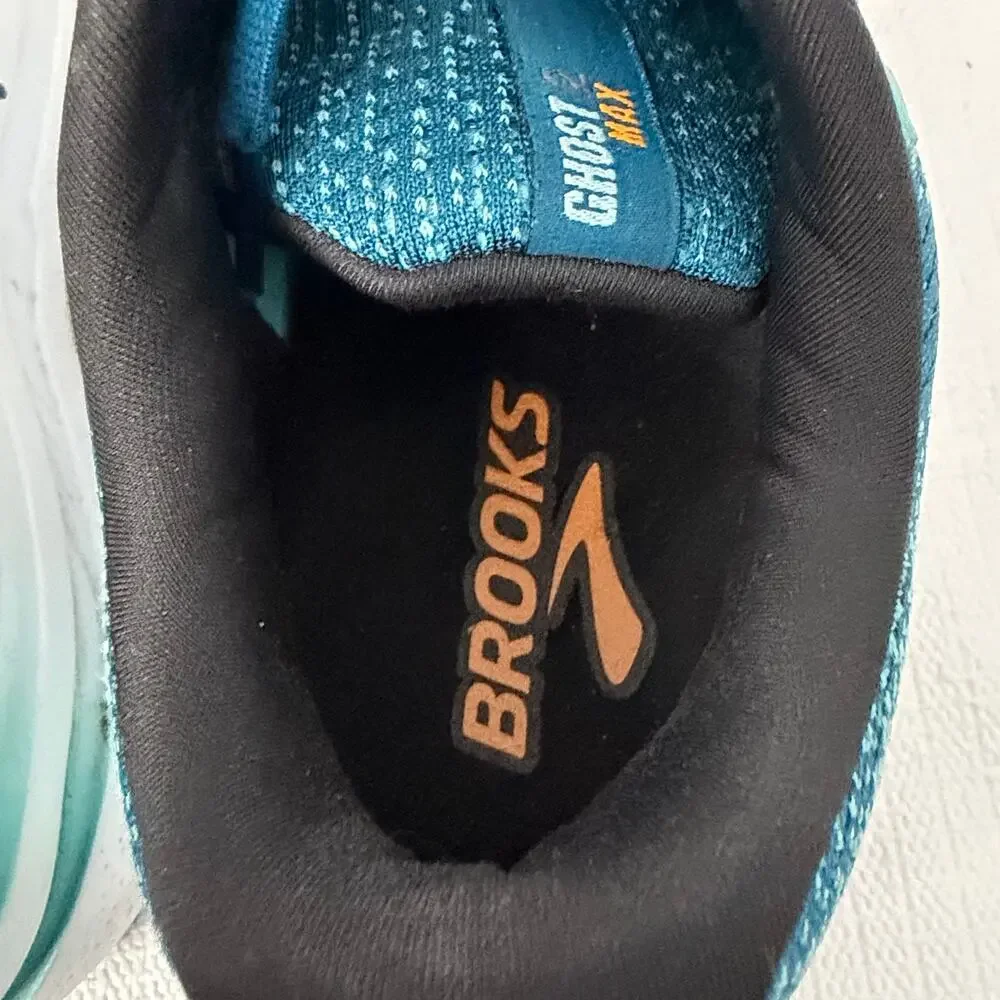 Brooks Ghost Max 2 Shoes Mens Size 11 D Running Moroccan Blue Aqua Orange Pop